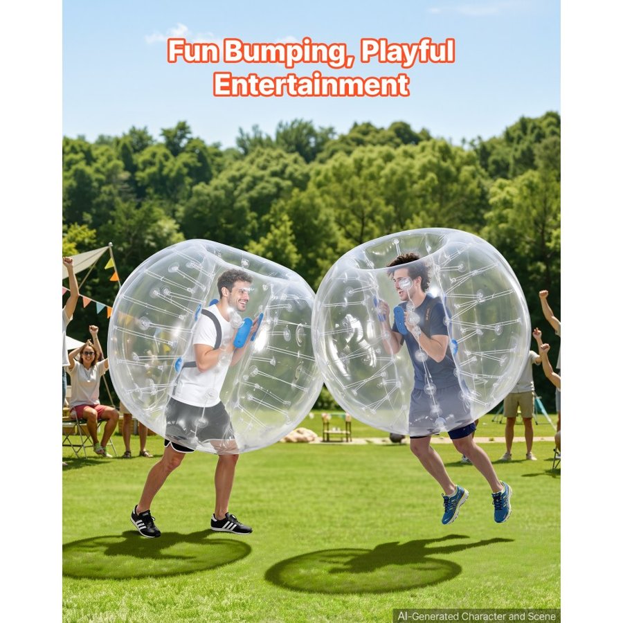 VEVOR 2-Pack Inflatable Bumper Balls 1.5m Human Bubble Adult Transparent, for Backyard, Camping, Picnic, Park, Lawn, and Outdoor Team Gameplay, Thickened PVC Material, Sumo Hamster Ball with Handle
