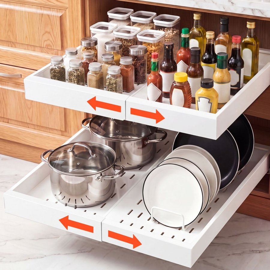 VEVOR Kitchen Pantry Pull Out Drawers – 2 Pack, 20.5 in​
