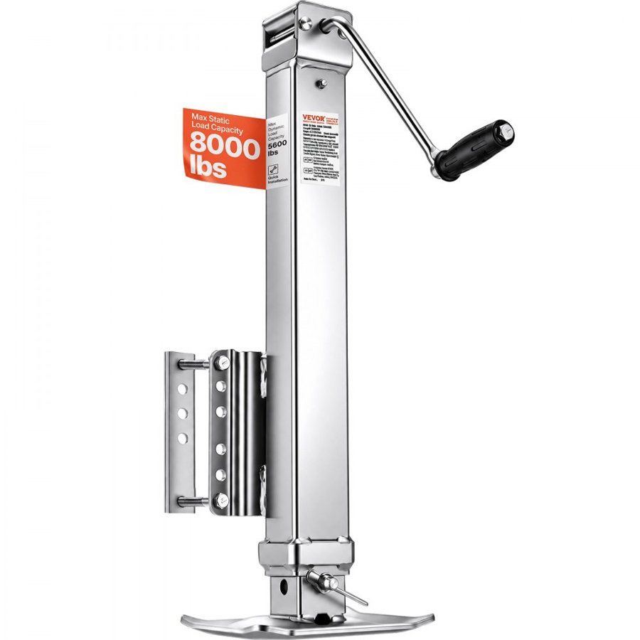 VEVOR Trailer Jack, 8000 lbs Static Load Capacity, Heavy Duty Swivel Bolt-on Trailer Jack, 28.5" Lift Trailer Jack Stand with Handle for RV Trailer, Horse Trailer, Utility Trailer, and Yacht Trailer