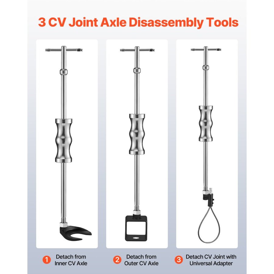 VEVOR Inner CV Axle Puller Tool Set with Slide Hammer & 49mm 64.5mm CV Joint Fork Adapter, Inner CV Joint Removal Tool Kit, Heavy Duty Front Wheel Drive Axle Puller Slide Hammer Set for Most Vehicles