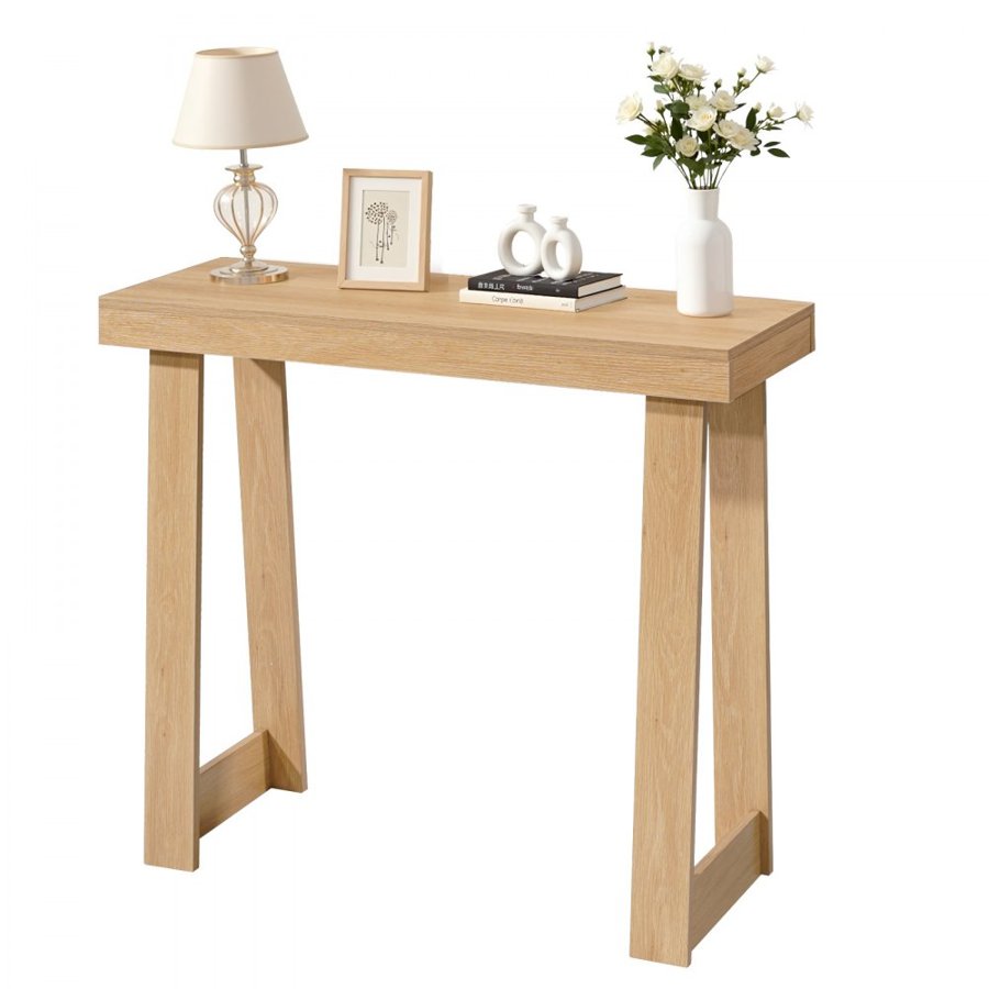 VEVOR 91.5 cm Console Table, Modern Desk Behind the Couch, Wooden Rectangle Entrance Desk, Narrow Long Sofa Table Accent Stand, Ideal for Hallway, Bedroom, Living Room, Foyer, Easy Assembly, Burlywood