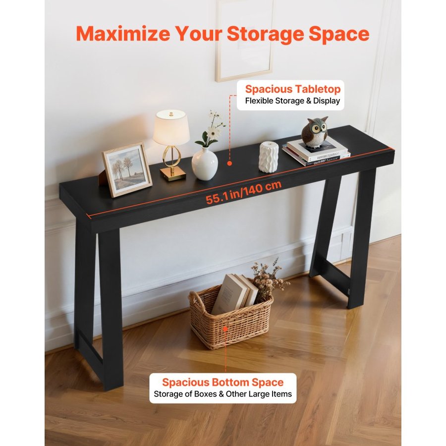 VEVOR 56 Inch Console Table – 110lbs capacity, Dual-Tier