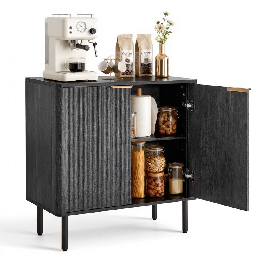 VEVOR Coffee Bar Table with Storage – 2-Tier Cabinet, 66 lbs