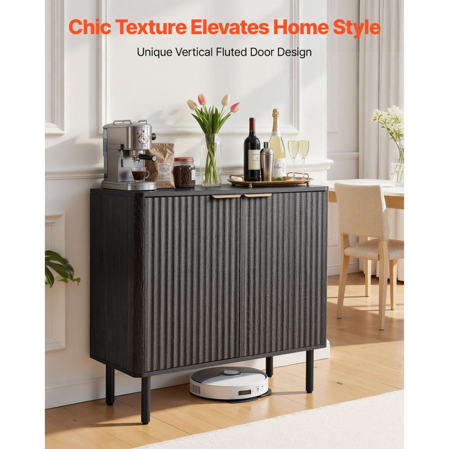 VEVOR Coffee Bar Table with Storage – 2-Tier Cabinet, 66 lbs