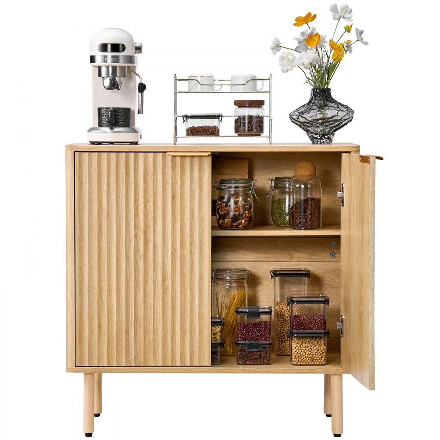 VEVOR Kitchen Coffee Bar Cabinet – 66LB, 22LB Shelf, 43.4LB