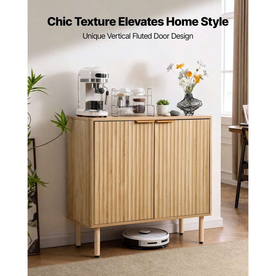 VEVOR Kitchen Coffee Bar Cabinet – 66LB, 22LB Shelf, 43.4LB
