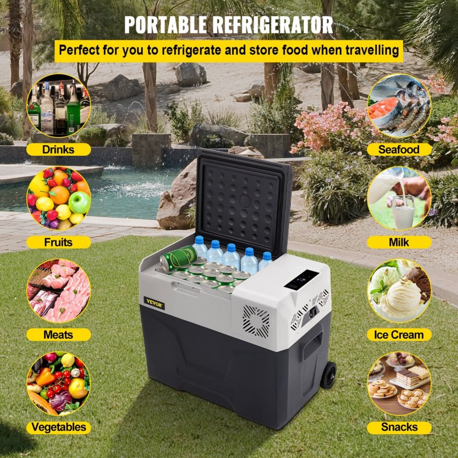 VEVOR Car Refrigerator Cooler – 30L, 12/24V DC, -4°F