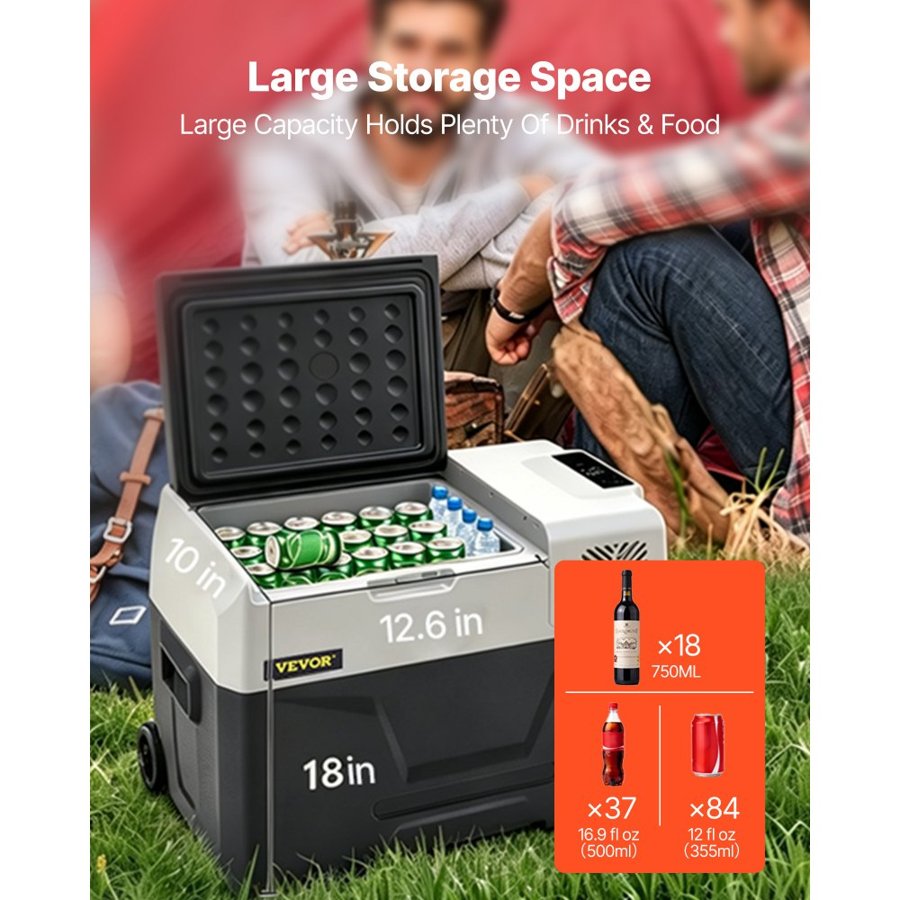 VEVOR 50 Litre Car Fridge – 12/24V DC, -4°F to 68°F