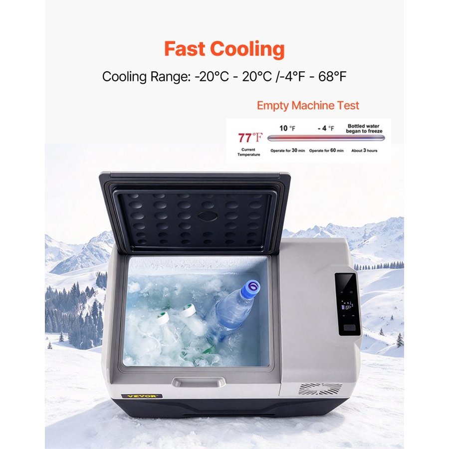 VEVOR 50 Litre Car Fridge – 12/24V DC, -4°F to 68°F
