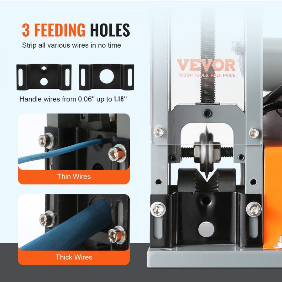 VEVOR Cable Stripper Machine – 1.5- 30 mm, 180W Electric