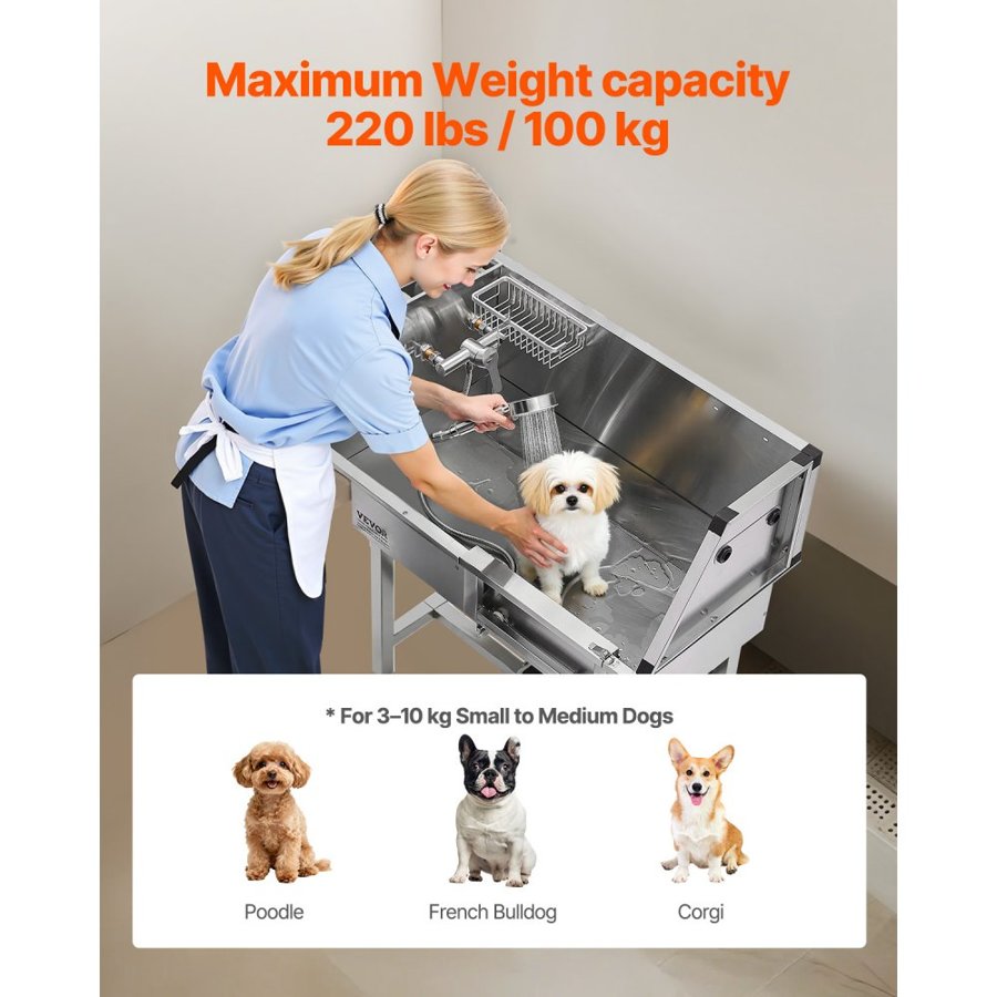VEVOR Pet Grooming Station – 34", 220 LB, Right Door