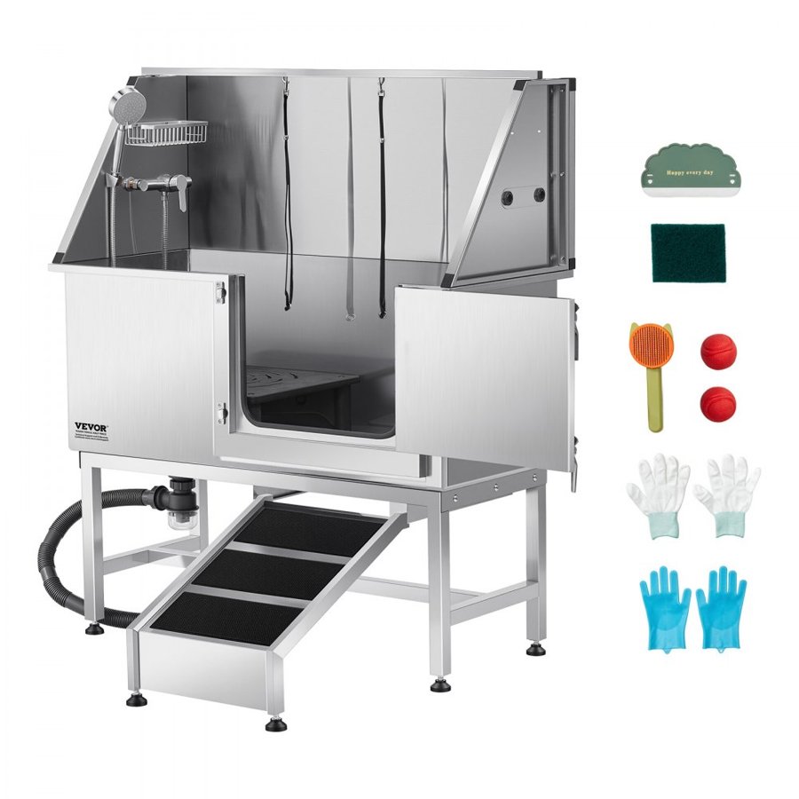 VEVOR Stainless Dog Washing Station - 50 Inch, 330 lbs Load