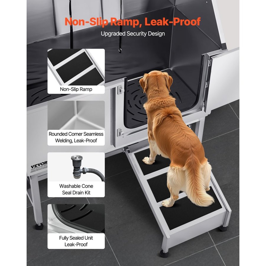 VEVOR Stainless Dog Washing Station - 50 Inch, 330 lbs Load