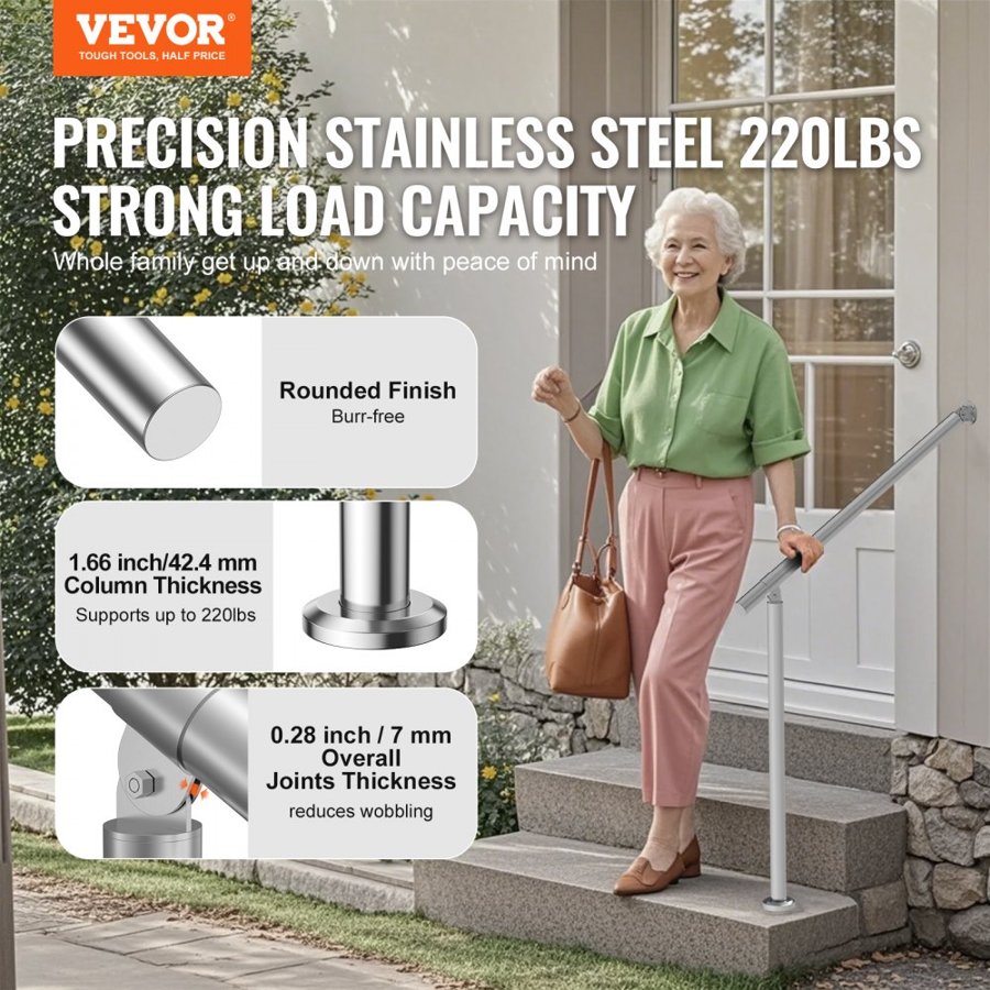 VEVOR Hand Rails for Outside Steps – 31.5 inch, BX-80