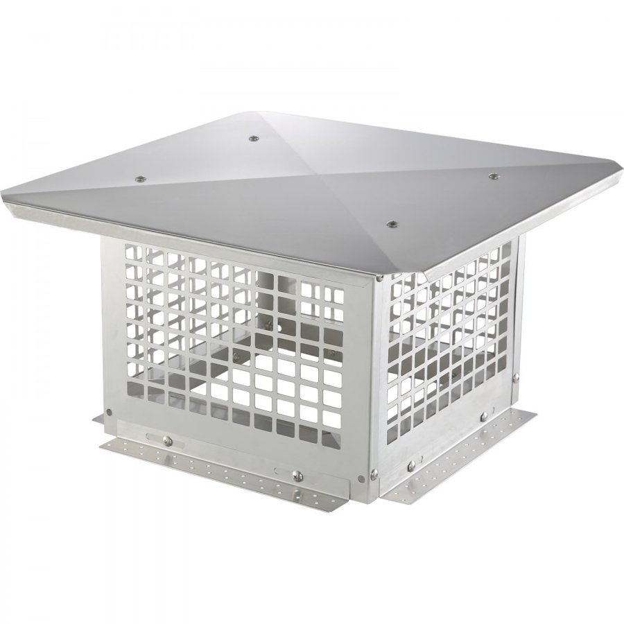 VEVOR Chimney Cap 304.8 x 304.8mm, 304 Stainless Steel Fireplace Chimney Cover, Not Easily Toppled & Practical Accessories & Easy Installation, Fits Mesh Flue Covers Outside Clay Flue Shingles, Silver