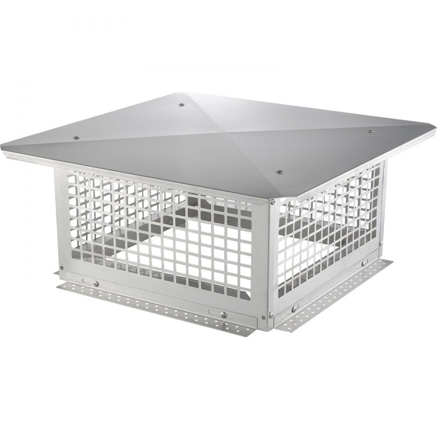 VEVOR Chimney Cap, 431.8x431.8mm, 304 Stainless Steel Fireplace Chimney Cover, Not Easily Toppled & Practical Accessories & Easy Installation, Fits Mesh Flue Covers Outside Clay Flue Shingles, Silver