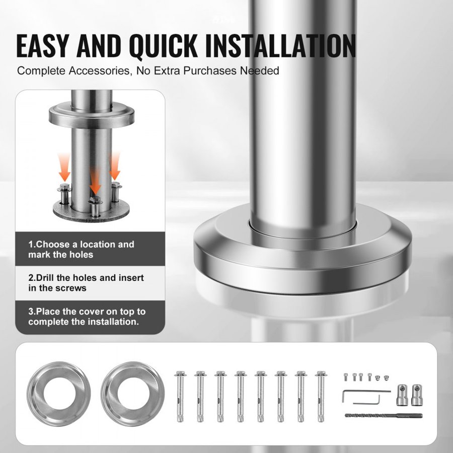 VEVOR Handrails for Porch Steps – 39.4 inches, 220 lbs
