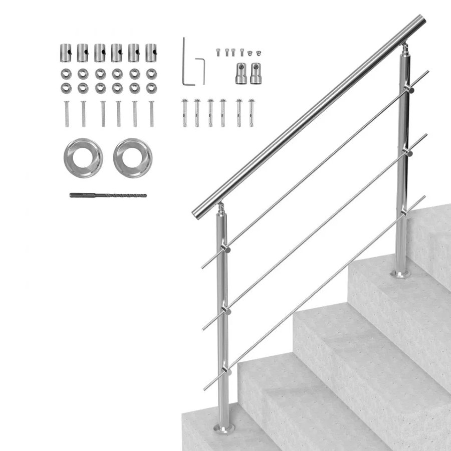VEVOR Outdoor Handrails for Steps – 47.2 in, 0-45°, 220lbs