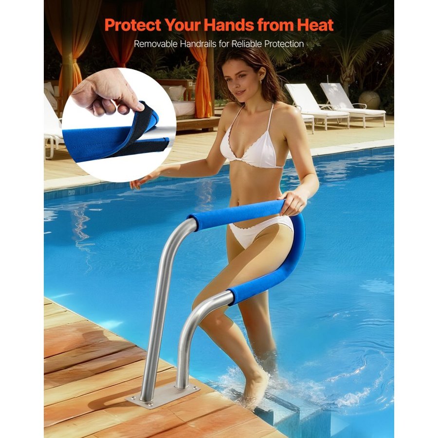 VEVOR Stainless Steel Pool Handrail – 31 x 22 Inch, 220 LBS