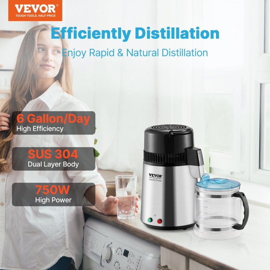 VEVOR Countertop Water Distiller – 4L Water Purifier Unit