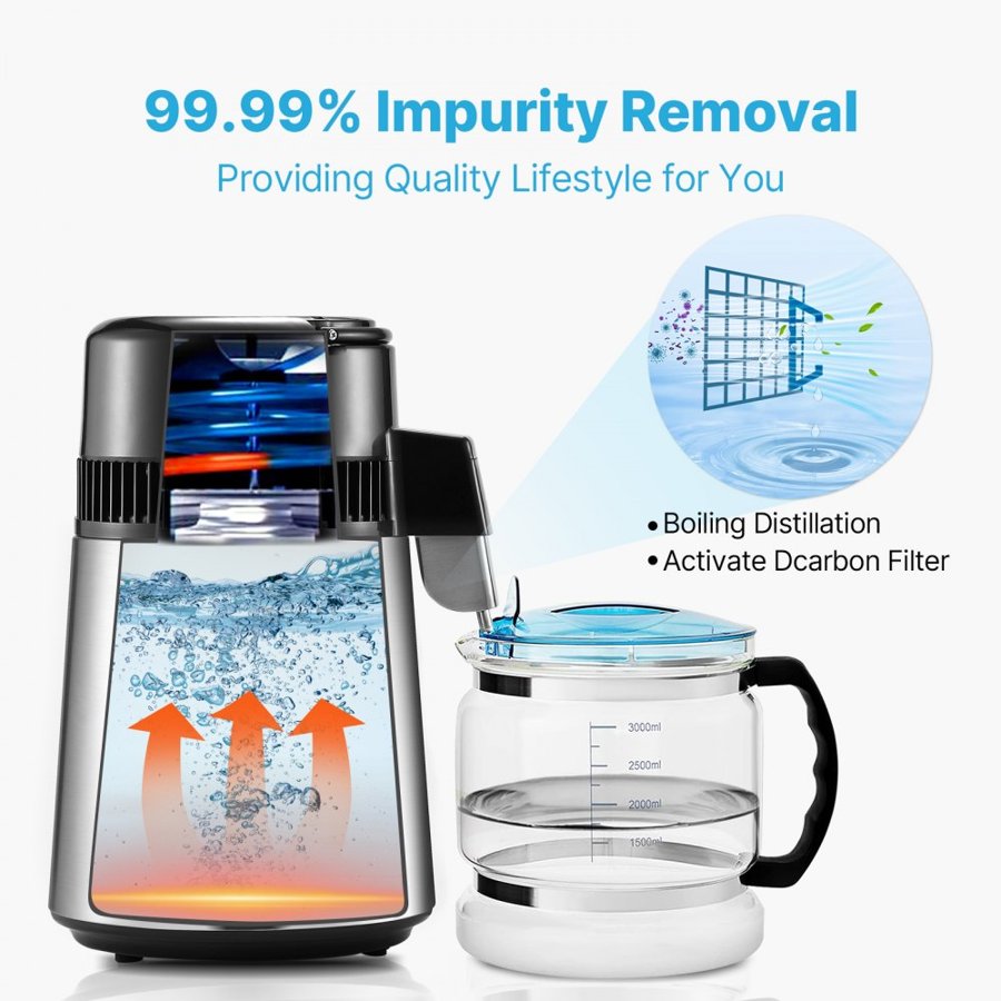 VEVOR Countertop Water Distiller – 4L Water Purifier Unit