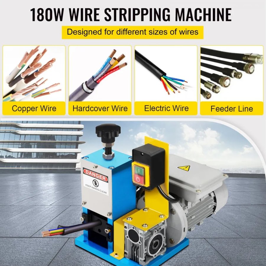 VEVOR Electric Wire Stripping Machine – 1.5-25mm, 180W
