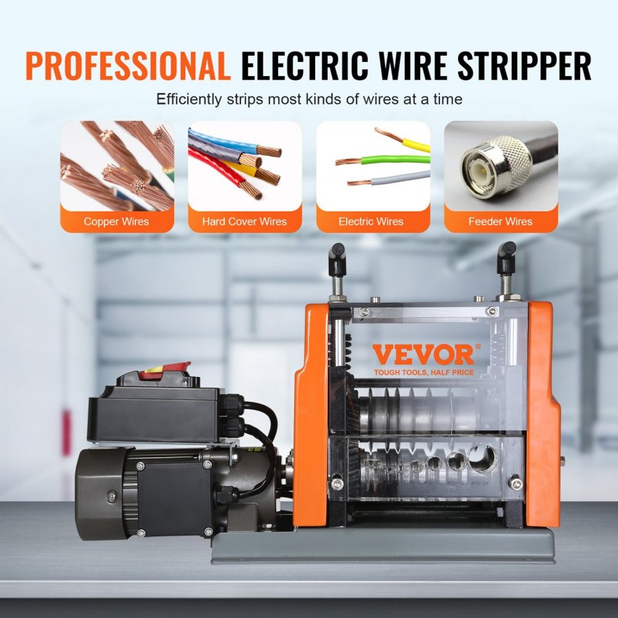 VEVOR Automatic Wire Stripping Machine – 60W, 1.5–25mm