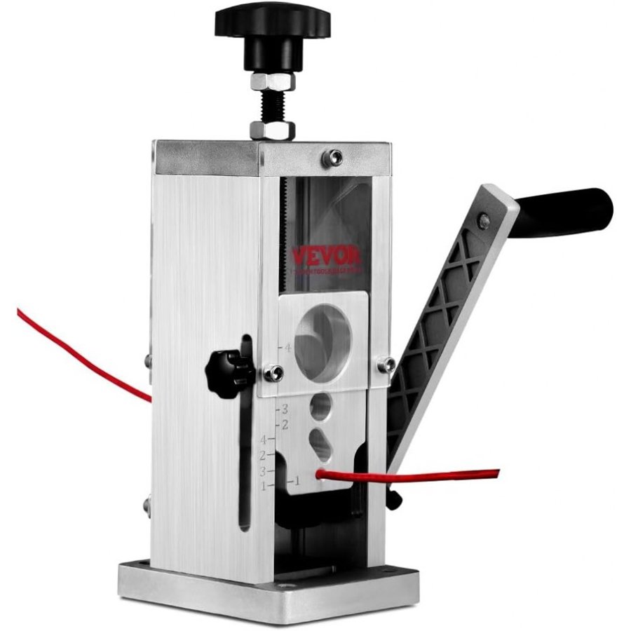VEVOR Manual Wire Stripping Machine, 1.5mm-40mm Copper Stripper with Hand Crank or Drill Powered, Visible Stripping Depth Reference, Portable Aluminum Frame Wire Peeler for Scrap Copper Recycling