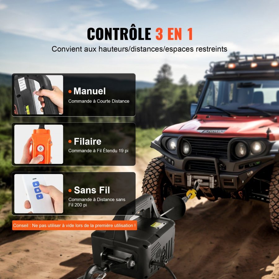 VEVOR Portable Electric Hoist Winch – 1100lbs, 1500W Power
