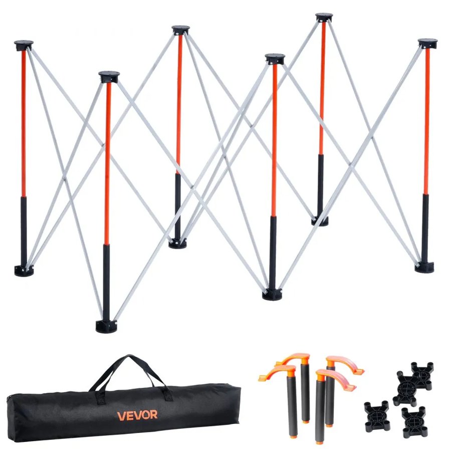 VEVOR Portable Folding Workstand, 1266 x 665 mm Collapsible Workbench, 1135 kg Weight Capacity, No Assembly Foldable Work Stand with Storage Bag, Table Top NOT Included, for Garage Workshop Outdoor