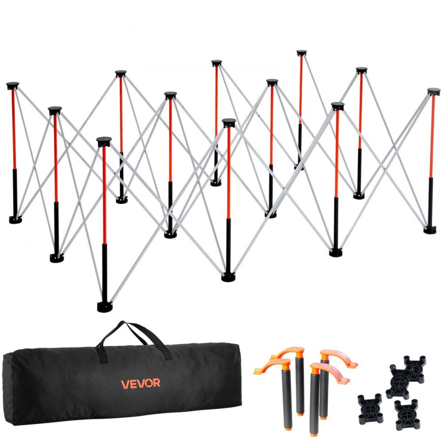 VEVOR Portable Folding Workstand, 1865 x 1261 mm Collapsible Workbench, 2041 kg Weight Capacity, No Assembly Foldable Work Stand with Storage Bag, Table Top NOT Included, for Garage Workshop Outdoor