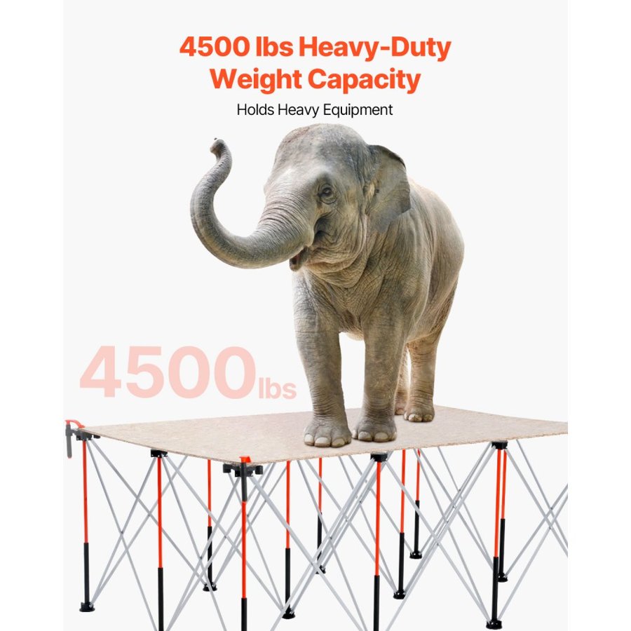 VEVOR Portable Folding Workstand, 1865 x 1261 mm Collapsible Workbench, 2041 kg Weight Capacity, No Assembly Foldable Work Stand with Storage Bag, Table Top NOT Included, for Garage Workshop Outdoor