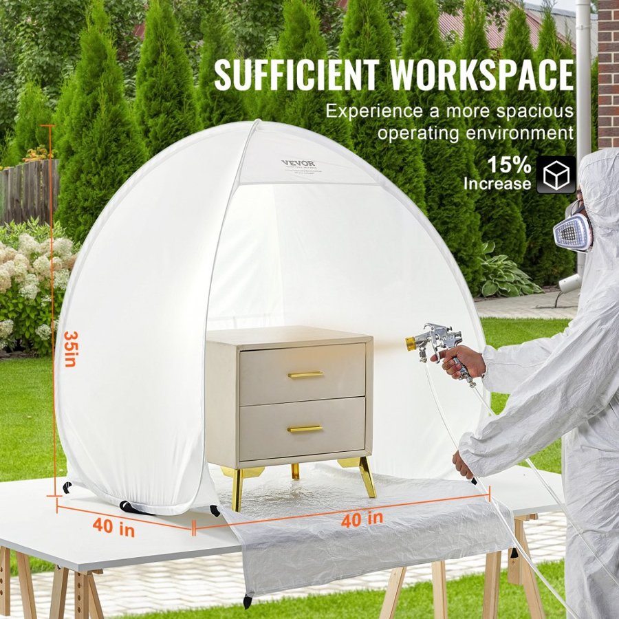 VEVOR Spray Paint Shelter Portable Spray Paint Tent Booth 101.6x88.9x101.6 cm Pop Up
