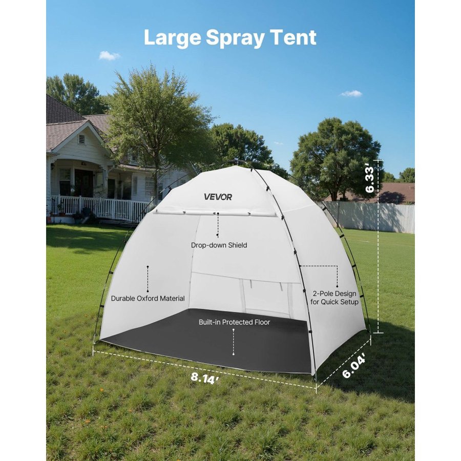 VEVOR Portable Paint Booth Tent – 91.7 x 67.7 x 74.8 inch
