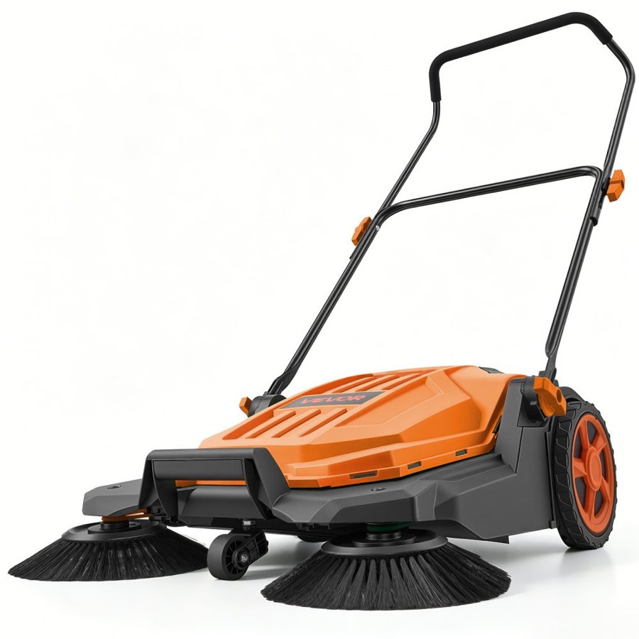 VEVOR Manual Push Floor Sweeper – 650mm, 18.9L, Foldable