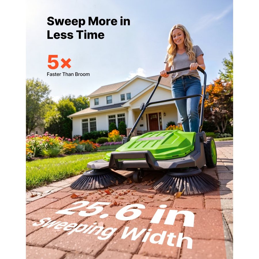 VEVOR Walk Behind Floor Sweeper – 650 mm, 18.9 L, Manual