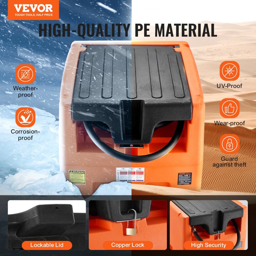 VEVOR Portable Diesel Tank with Pump – 48 Gal, 10.6 GPM