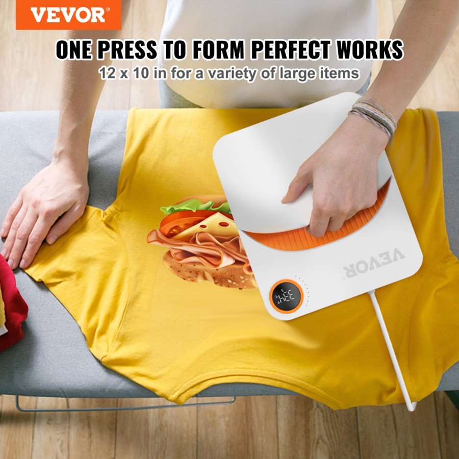 VEVOR Heat Press 30.5 cm x 25.4 cm Portable Easy Press Sublimation Transfer DIY T-shirt