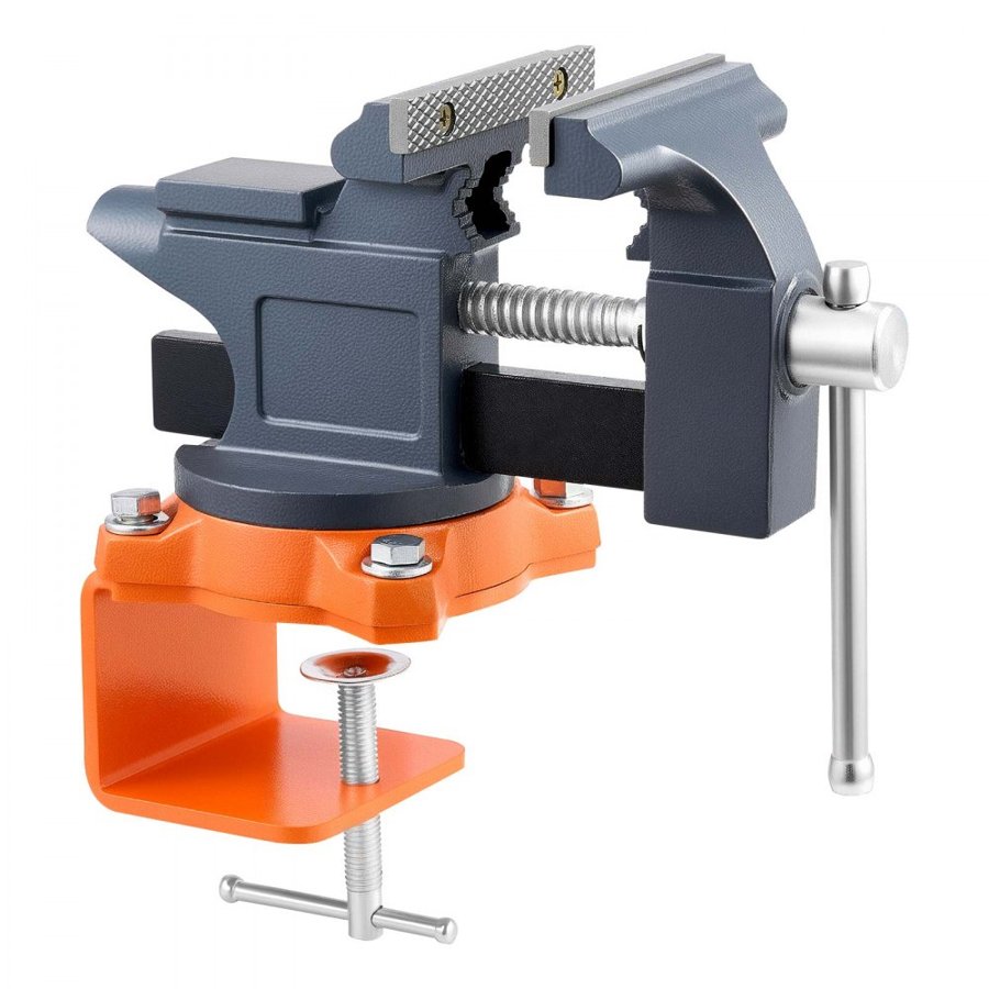 VEVOR Bench Vise Portable – 4.5" Jaw, 270° Swivel, Cast Iron