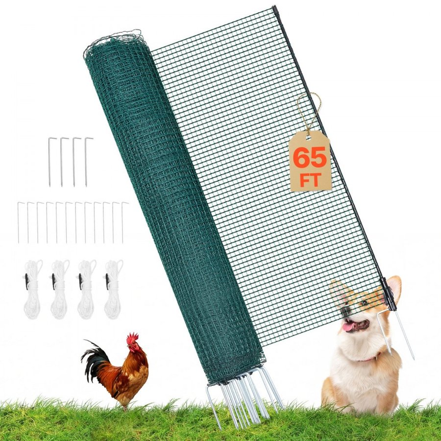 VEVOR Temporary Plastic Fencing – 20m Safety Mesh & 12 Posts
