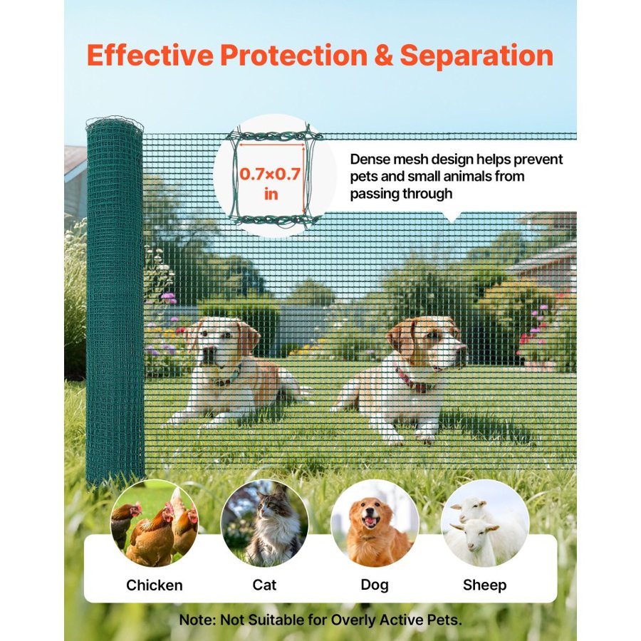 VEVOR Plastic Temporary Fencing – 25 m Barrier & 15 Posts