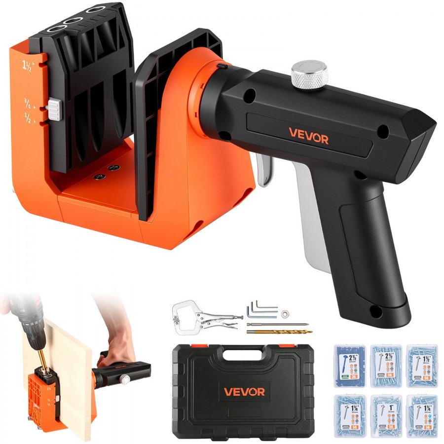 VEVOR Pocket Hole Jig Kit – 1/2", 3/4", 1-1/2", 260 Screws