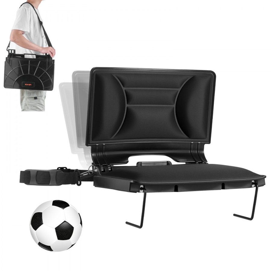 VEVOR Folding Bleacher Chair – 17 In Wide, Padded Back