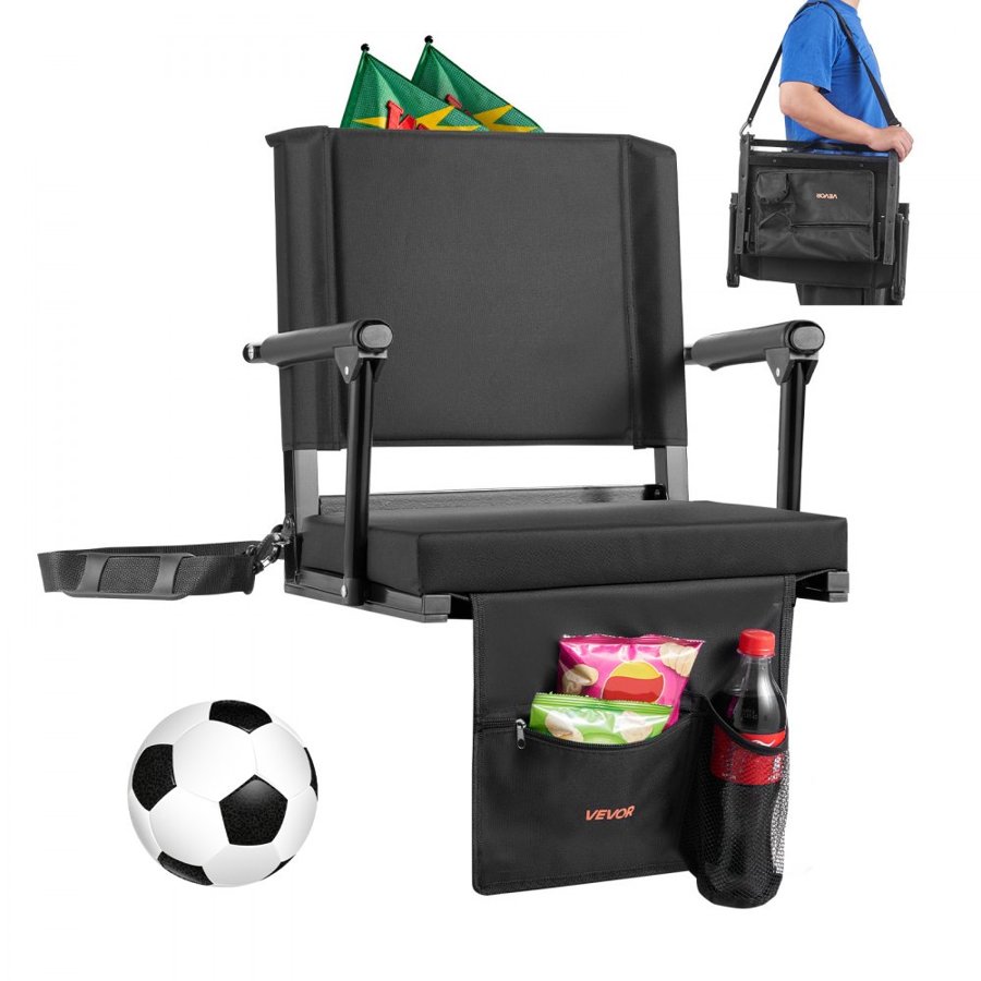 VEVOR Portable Bleacher Seats With Armrests – 19in Wide, 95°