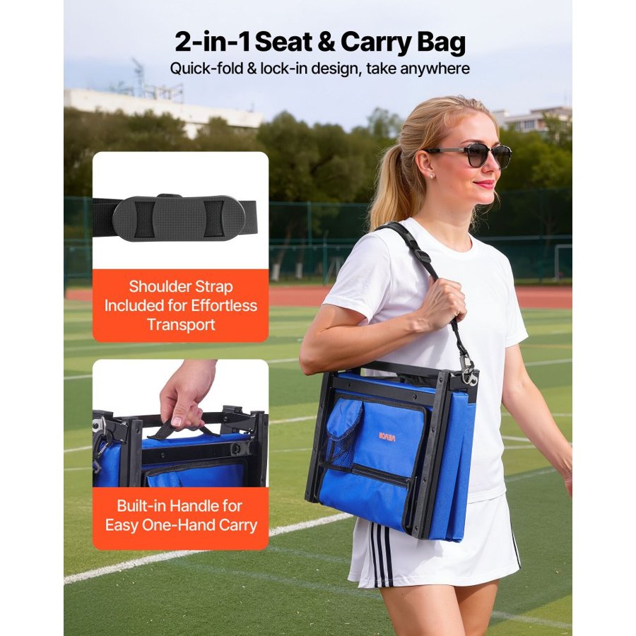 VEVOR Folding Stadium Seat – 17 Inch, 431.8mm, 600D, 95°