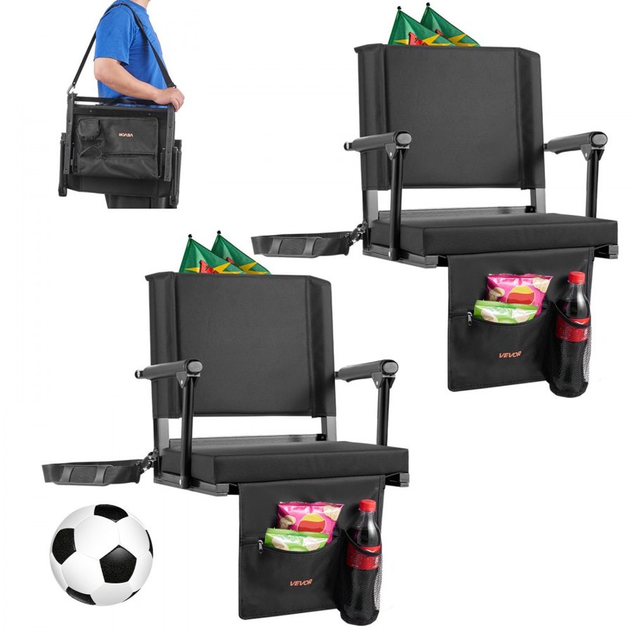 VEVOR Bleacher Seats with Armrests – 2 PCS, 600D, 19 Inch