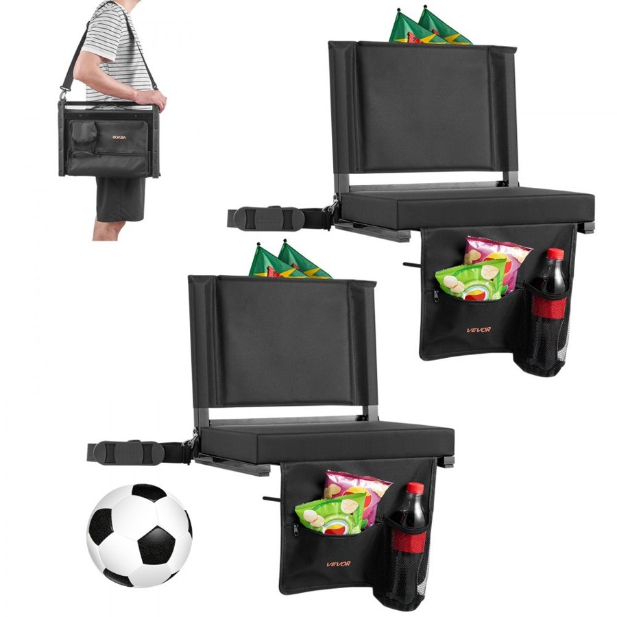 VEVOR Bleacher Seat with Back Support – 95°, 600D, 17 Inch