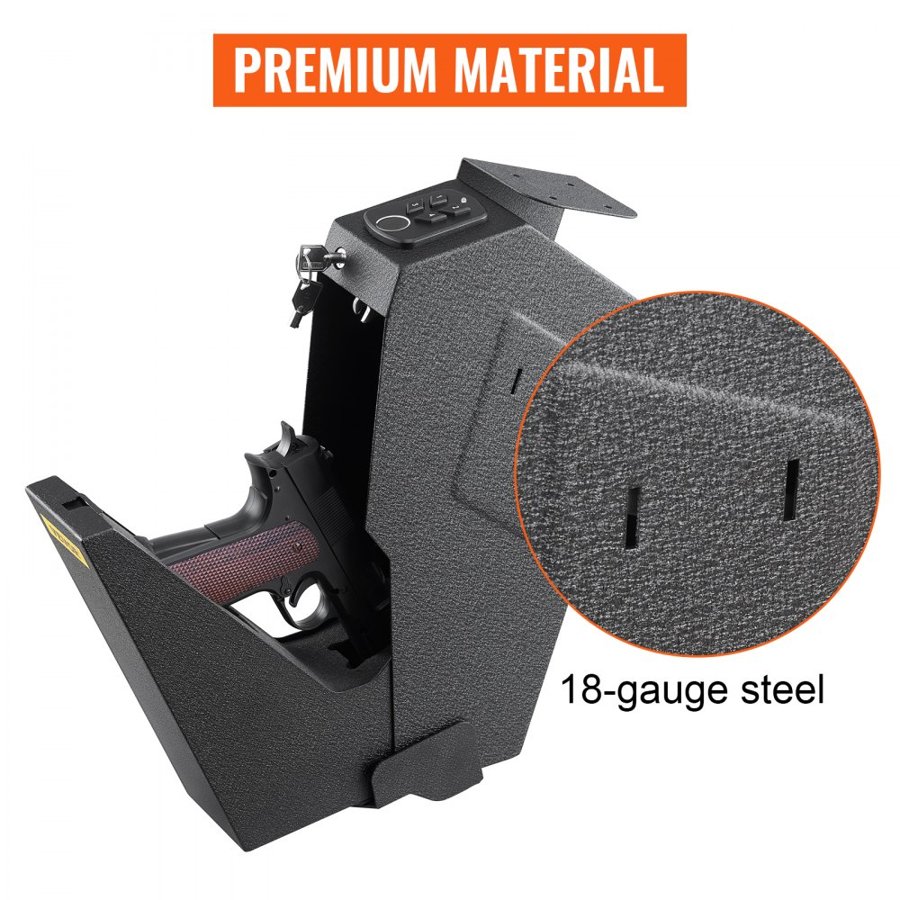 VEVOR Fingerprint Pistol Safe – Steel Build, 120 Prints