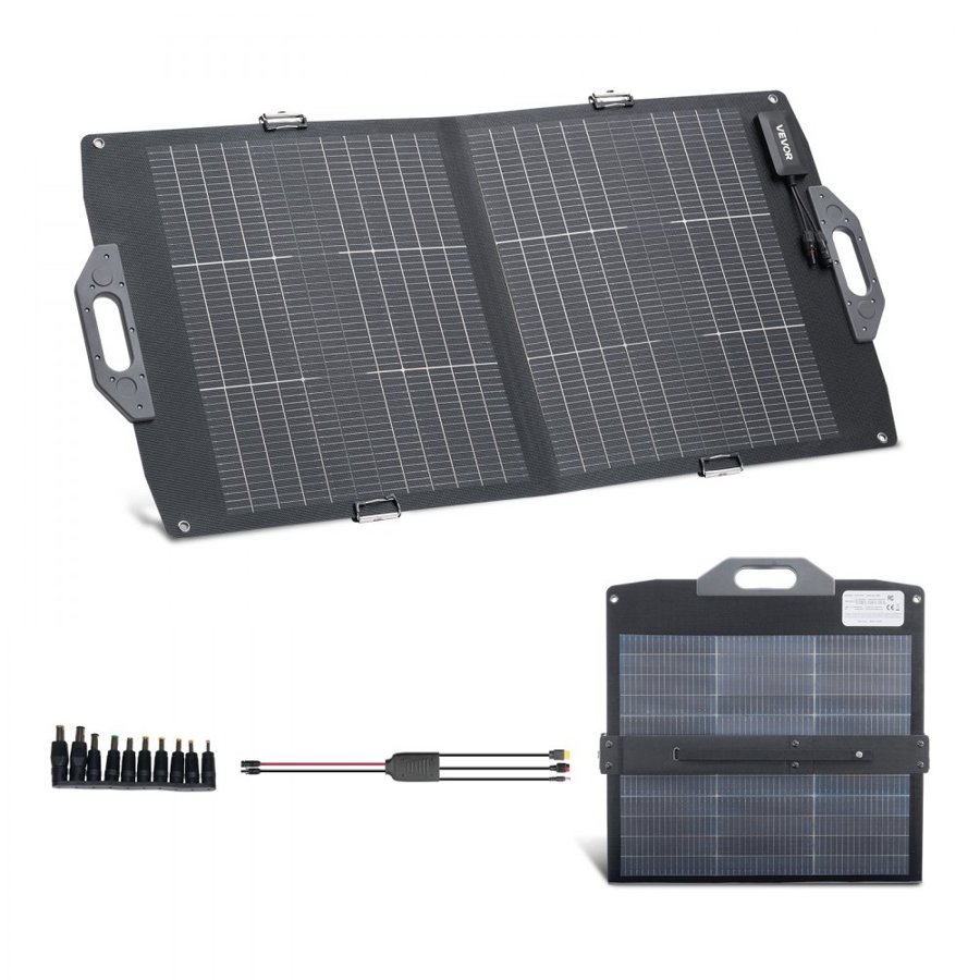 VEVOR 100W Bifacial Solar Panel – 24%, -10°C to 65°C Temp