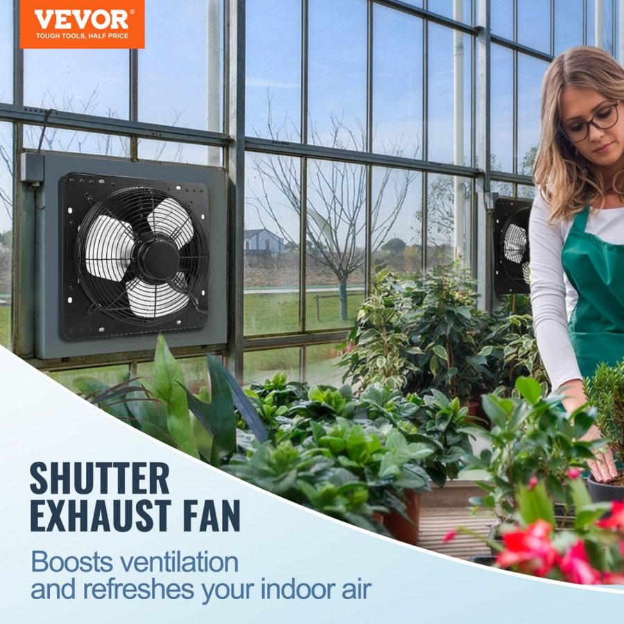VEVOR Wall Mount Attic Fan – 12", 904 CFM, 40W EC Motor